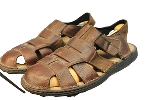 Earth Spirit Mens Sandals Size 13 Hook Loop Leather Cushion - Picture 1 of 6
