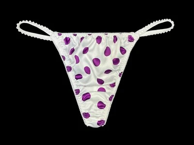 Classic Satin String Thong Polka Dot XL - Image 1 of 2