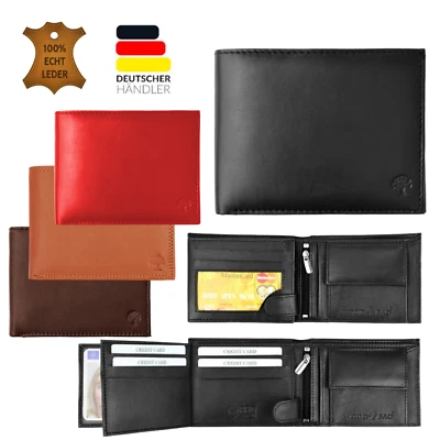 ELYARZI Geldbörse Echt Leder - RFID Schutz Geldbeutel unisex, Portemonnaie Münzfach