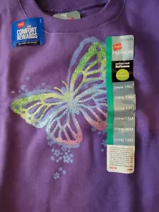 NWT Hanes Toddler Girl's Crew Neck Sweatshirt- Size 18 Months - Picture 1 of 3