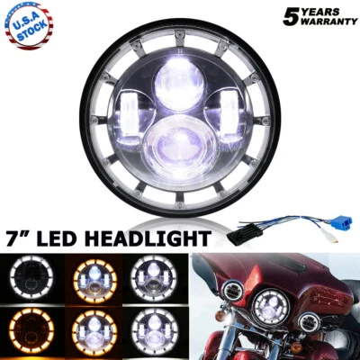 7inch Motorcycle LED Headlight Hi-Lo DRL For Honda Shadow VXL Sabre 110 RVF750R - Image 1 of 4