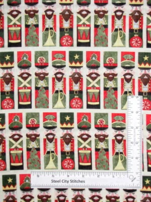 Nutcracker Christmas Fabric Soldier Holidays Stripe Susan Winget CP77506 By Yard - Image 1 of 2