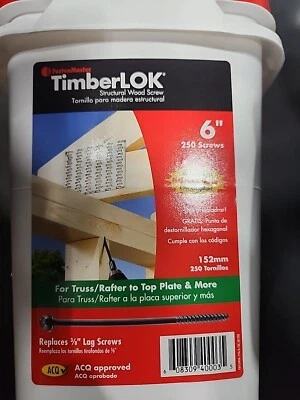250 Pack FastenMaster TimberLOK 6" Wood Screws