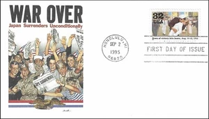 Japan Surrenders Unconditionally War Over World War II USA FDC Cachet 1995 - Picture 1 of 1