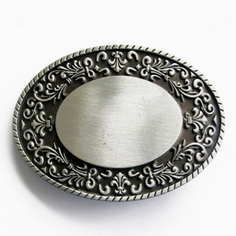 Western Buckle, Ranken- Motivo,Molto Nobile, Argento Anticato,Vintage,Fibbia - Immagine 1 di 1