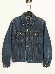 Damen GAP Dark Wash Trucker Denim Jeansjacke, Größe Small - Bild 1 von 6