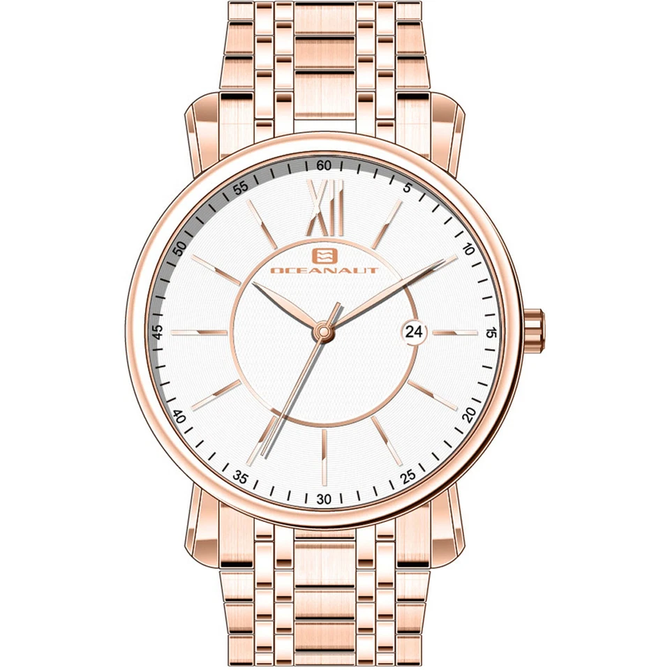 Oceanaut Reloj Hombre Expedición Esfera Blanca Caja Oro Rosa Pulsera Acero OC4984 Foto 1 de 1