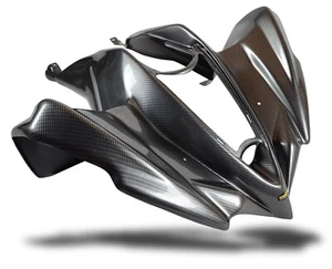 NEW KAWASAKI KFX450R 08-14 BLACK CARBON FIBER LOOK ONE PIECE FRONT FENDER - Picture 1 of 1