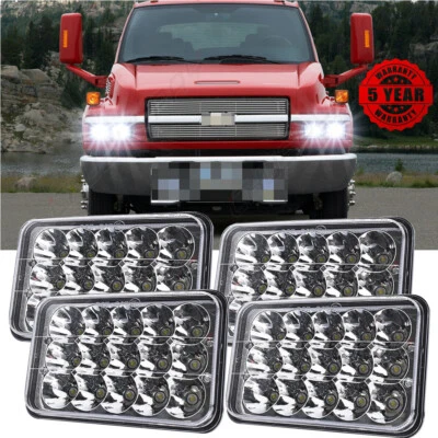 4X LED HEADLIGHTS 4X6 FIT 2003-2008 2009 CHEVY KODIAK C4500 C5500 SEALED BEAM - Image 1 of 4