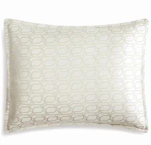 Sferra Chessia Natural King Sham Cotton Sateen Jacquard Italy New - Picture 1 of 2