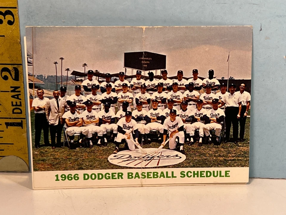 1966 Los Angeles Dodgers Baseball Schedule Security First National Bank - Image 1 of 4