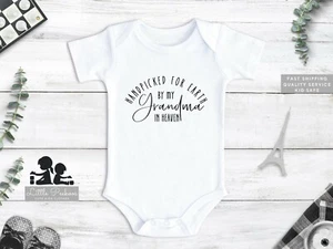 Handpicked for Earth by my Grandma in Heaven Onesie®, Memorial Baby Bodysuit - Picture 1 of 5