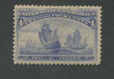 1893 US Stamp #233 4c Mint Hinged Very Fine Original Gum Catalogue Value $80