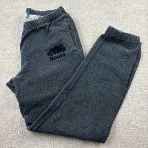 Pantalones de chándal Roots gris oscuro negros para hombre talla mediana puño elástico gimnasio deportivo - Imagen 1 de 12