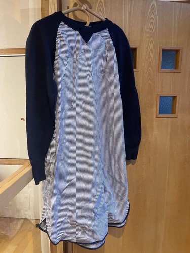 Abito SACAI pezzo unico manica lunga design righe manica nero dal Giappone