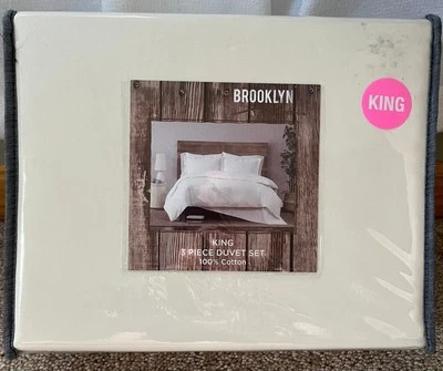 Brooklyn Loom King Cotton Duvet Set, New - Image 1 of 3