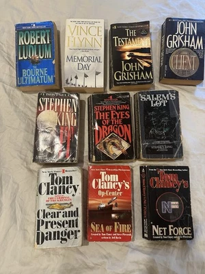 Stephen King, Tom Clancy, John Grisham, Vince Flynn, Robert Ludlum Used Books - Image 1 of 2