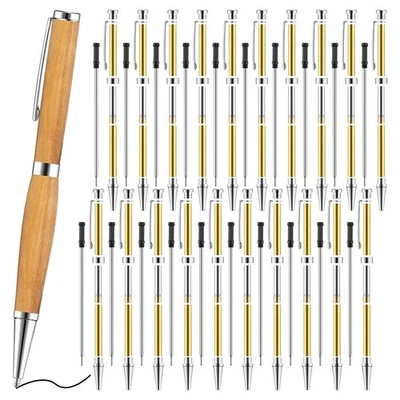 20pcs 7mm Slim Pen Set with Refills Wood Rotary pen Kit Lathe Turning - image 1 of 4