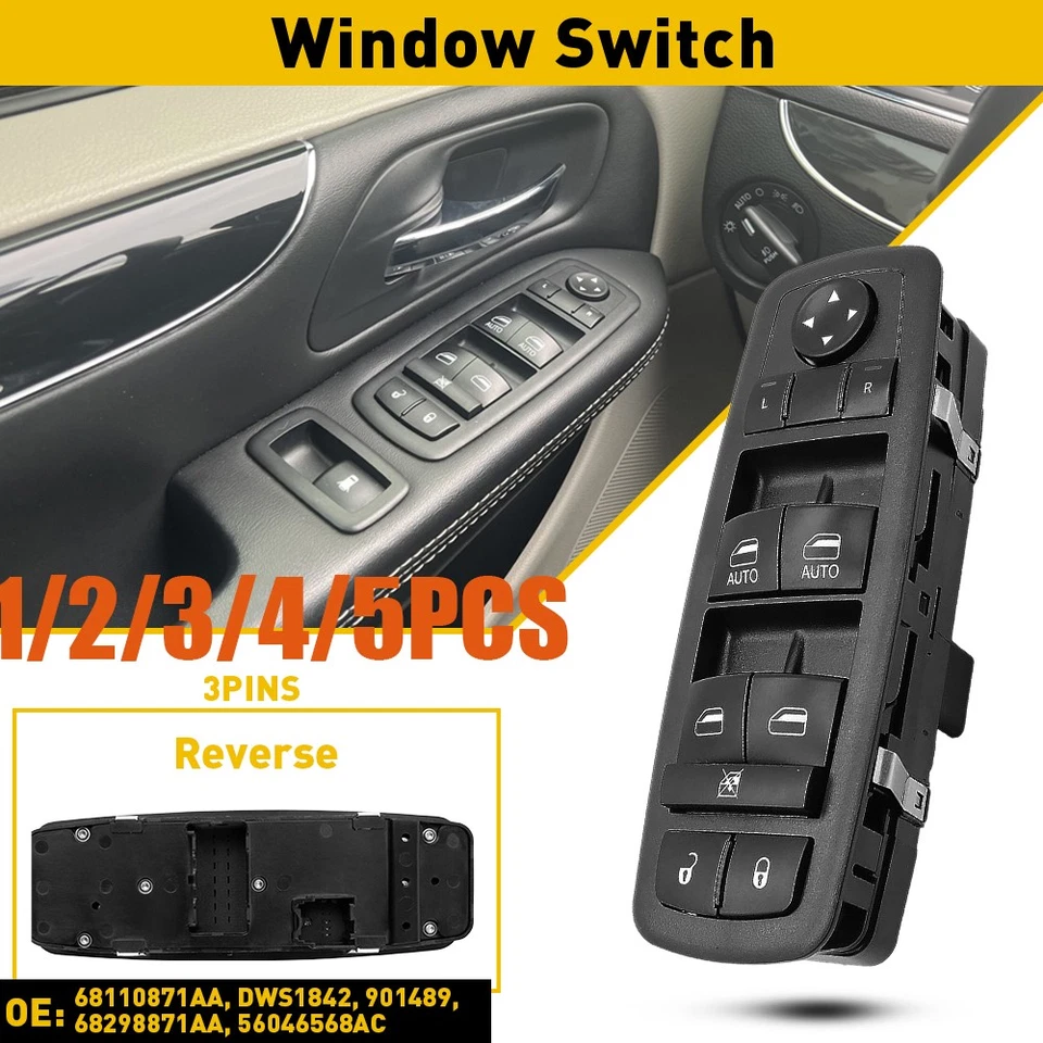Interruptor de ventana maestro para Dodge Grand Caravan Chrysler Town&Country 2010 20111-5x Foto 1 de 4