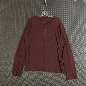 Camisa John Varvatos Star EE. UU. Lujo Granate Henley Manga Larga Para Hombre Talla Grande - Imagen 1 de 8