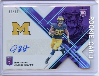 Jake Butt 2017 Panini Elite Draft Picks Aspirations Die Cut Purple 76/99 RC Auto - Image 1 of 2