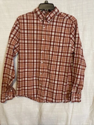 Southern Proper Mens Button Up Shirt Teracotta Plaid Size Large Traditional Fit - Image 1 of 4