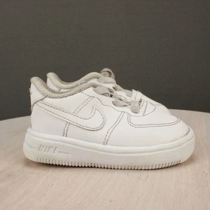 Scarpe Nike Air Force 1 bambino 4C sneakers basse pelle bianca classiche casual - Foto 1 di 11