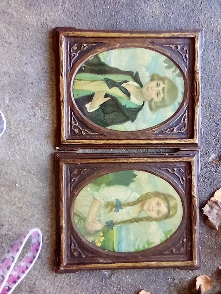 Juego 2 Impresiones Corneille Max Hija Príncipe Madera Tallada Marco Decoupage De Colección Foto 1 de 3