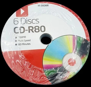 NIP/6x CD-R80 Discs 700mb Multi Speed 80 Mins - Picture 1 of 3