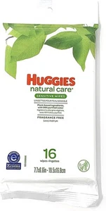 Toallitas Huggies Natural Care Sensitive Baby 16 unidades a base de plantas gruesas y abso... - Imagen 1 de 9