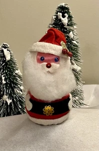 Vtg 5” Silk Satin Spun Thread-Ball, Felt, Sequin-Santa Clause MCM Xmas Ornament! - Picture 1 of 13