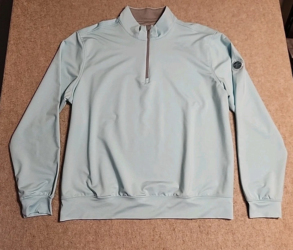 CARNOUSTIE TECH морской пены зеленый логотип гольф 1/4 молнии над рубашка * Мужская XL новый без ЯРЛЫКОВ - Изображение 1 из 4