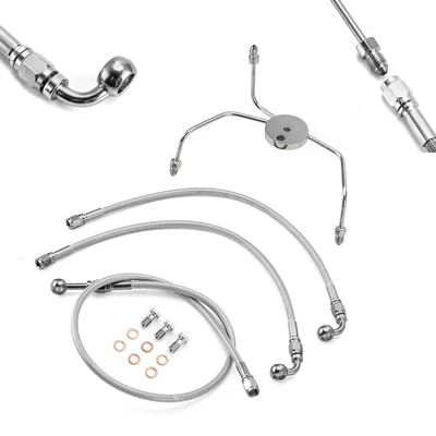 8" Chrome Handlebar Brake Line For Harley Electra Street Glide Non-ABS - Image 1 of 4