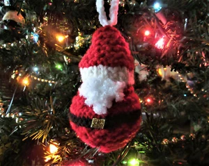 Knitted Santa Claus Ornament Handmade - Picture 1 of 3
