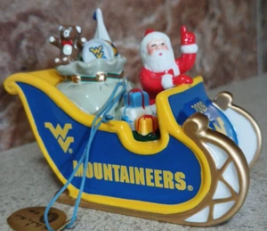Danbury Mint West Virginia Mountaineers Victory Sled Ornament 2009 4" L - Imagen 1 de 5