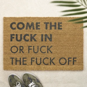 Brush Door Mat Printed Mat First Home Couple's Gift Family F**k Off Insult Funny - Picture 1 of 6