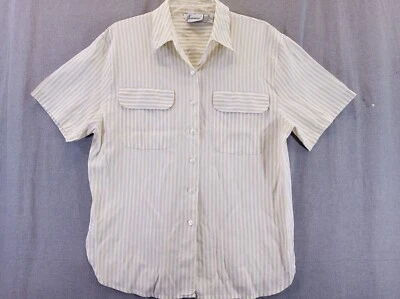 Camisa Joanna Mujer XL Verde Oliva Claro Blusa Ligera Rayas Abotonada Foto 1 de 4