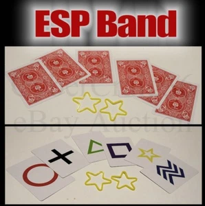 TARJETAS ESP PREDICCIÓN ESPALDA ELÁSTICA TRASERA ROJA BANDA DE GOMA MAGIC MENTAL MIND TRUCO - Imagen 1 de 1