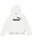 PUMA Womens Graphic Hoodie Jumper UK 10 Small White Cotton NR10