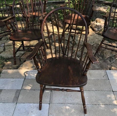 Antique Sheboygan  Chair Co Bow-Brace Back Antique Windsor Armchair #1 Of 6 Cover