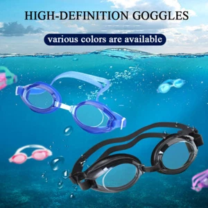 ADULTS BLACK SWIMMING GOGGLES Unisex Mens Womens Adjustable Strap Swim Diving - Picture 1 of 21