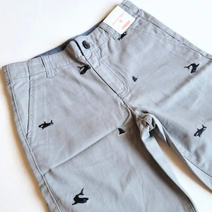 Gymboree Boys 8 "Jawsome" Gray Shark Denim Shorts NWT Nautical - Picture 1 of 2