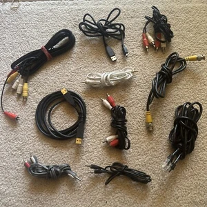 Mixed Bunch Of Audio Cables - Bunch Of 10 Cables - RCA, Power Cable - Lot 3 - Picture 1 of 1