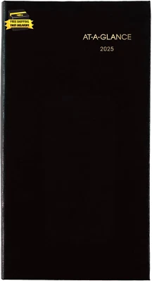 2025 Fine Diary, Weekly & Monthly Diary, 3" X 6", Pocket Size, Black (72020525)  - Image 1 of 4