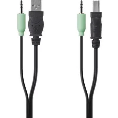 Belkin F1D9022B10T 10Ft USB-A USB-B 3.5mm Audio SKVM Passive Cable TAA - Image 1 of 2
