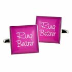 NEW PINK RING BEARER SQUARE WEDDING CUFFLINKS X2BOCW008RB/116.15  FREE POUCH