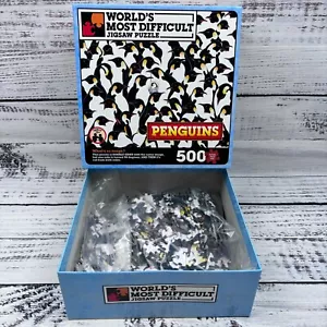 Penguins Extreme Challenge Jigsaw Puzzle Double Sided 500 Complete 15x15 TDC - Picture 1 of 8