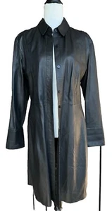 NEW Massimo Dutti Black Leather Dress size M - Picture 1 of 10