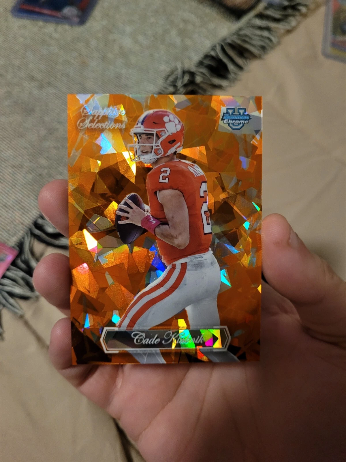 2023 BOWMAN CHROME UNIVERSITY SAPPHIRE SELECTIONS CADE KLUBNIK ORANGE #23/25