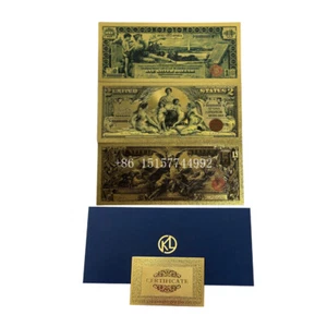 3pcs 1 2 5 US Dollar USA Gold Banknote - Ideal Gifts for Presidential Candidates - Picture 1 of 4
